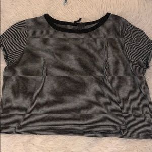 Striped Cropped T Shirt